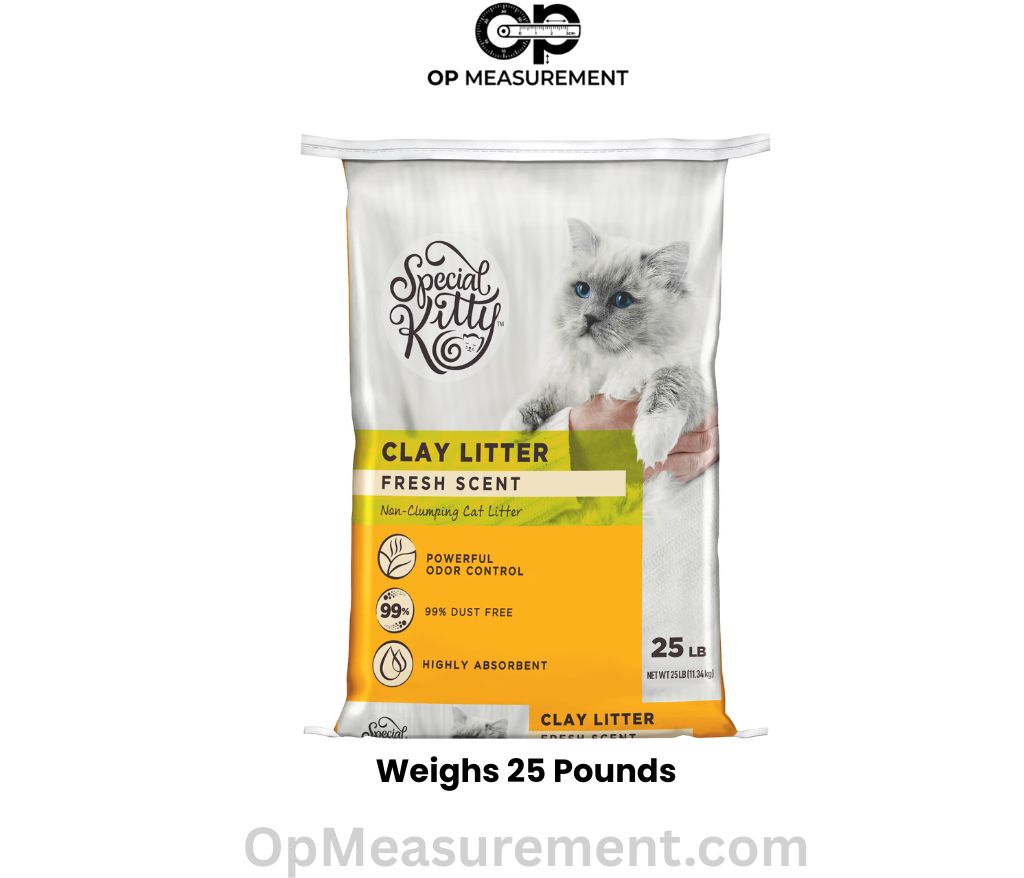 A 25 lb Bag of Clay Cat Litter that Weighs 25 lbs