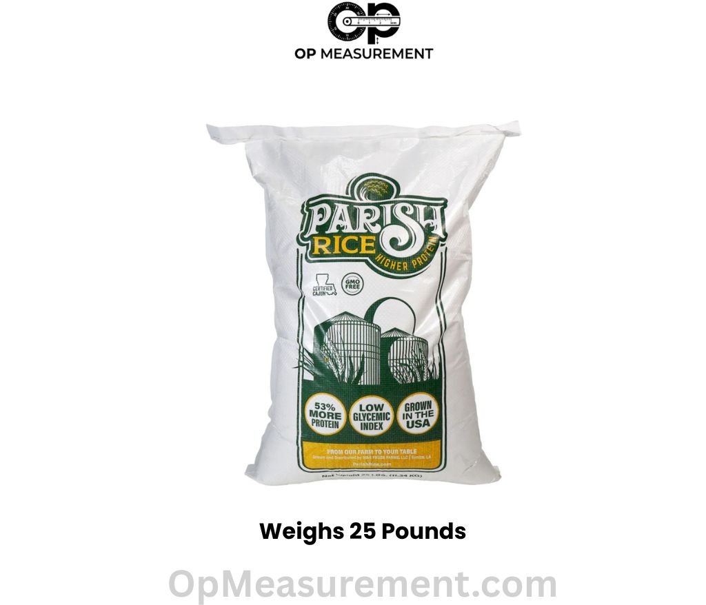 A 25 lb Bulk Bag of Rice that Weighs 25 lbs