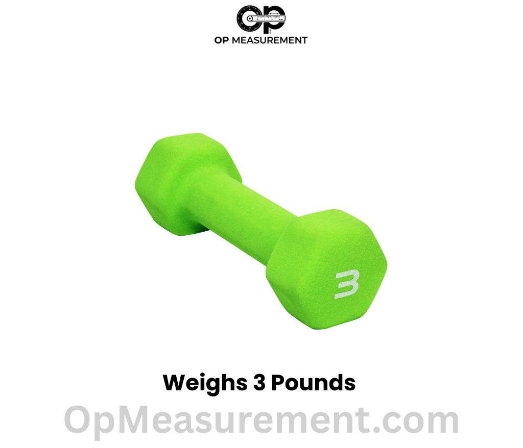 A 3-pound dumbbell weighs 3 pounds