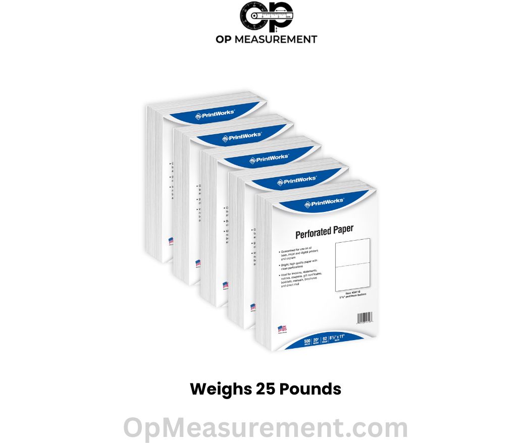 A Half-Case of Printer Paper (5 Reams) that Weighs 25 lbs