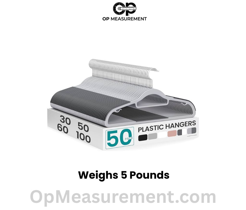Box of 50 Plastic Hangers Weighs 5 Pounds