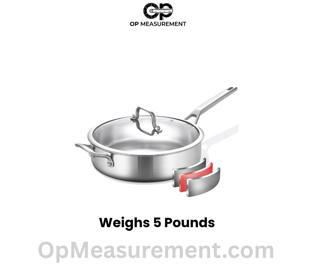Thick 12-Inch Stainless Steel Skillet Weighs 5 Pounds