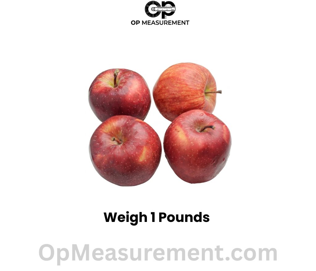 Three to Four Medium Apples weigh 1 pounds