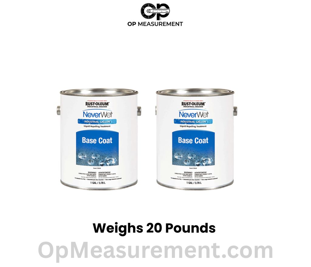Two Gallons of Liquid Paint weighs 20 pounds
