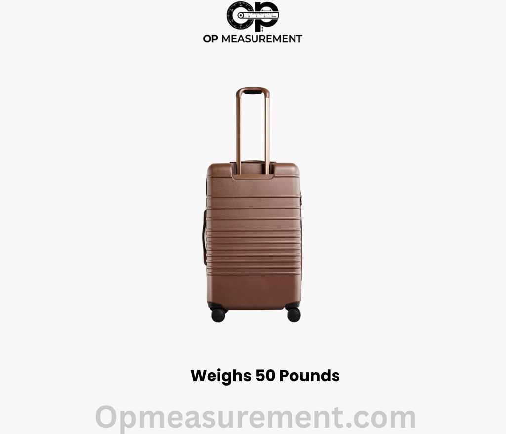 A Fully Packed Checked Airline Suitcase that weighs exactly 50 pounds