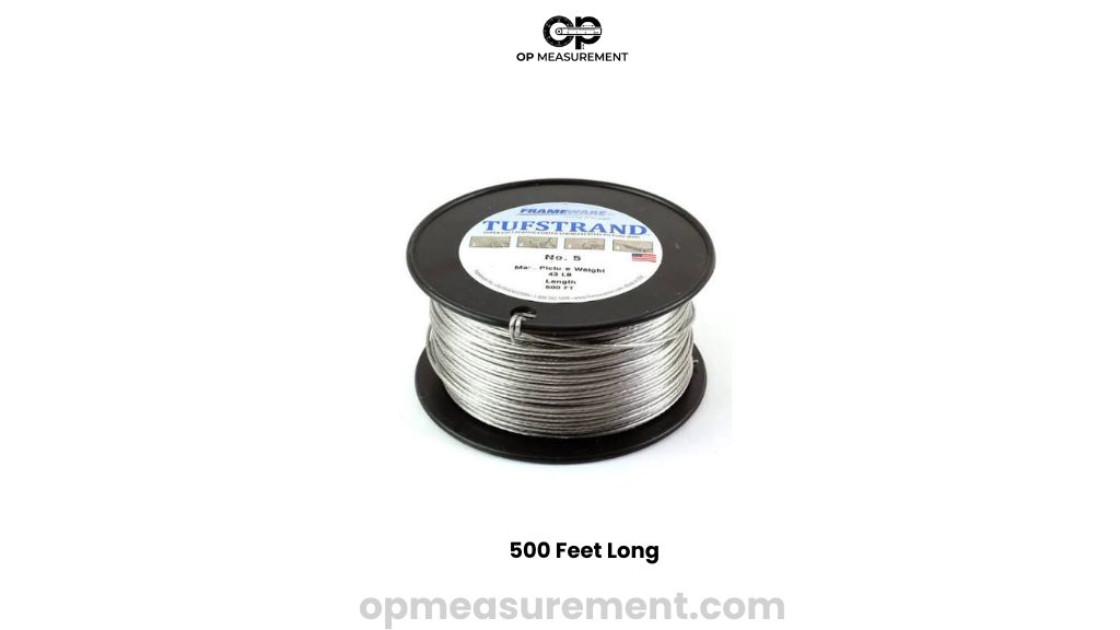 A Spool of Steel Picture Hanging Wire That measure 500 Feet Long