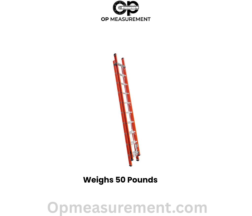 An Industrial Extension Ladder that weighs exactly 50 pounds