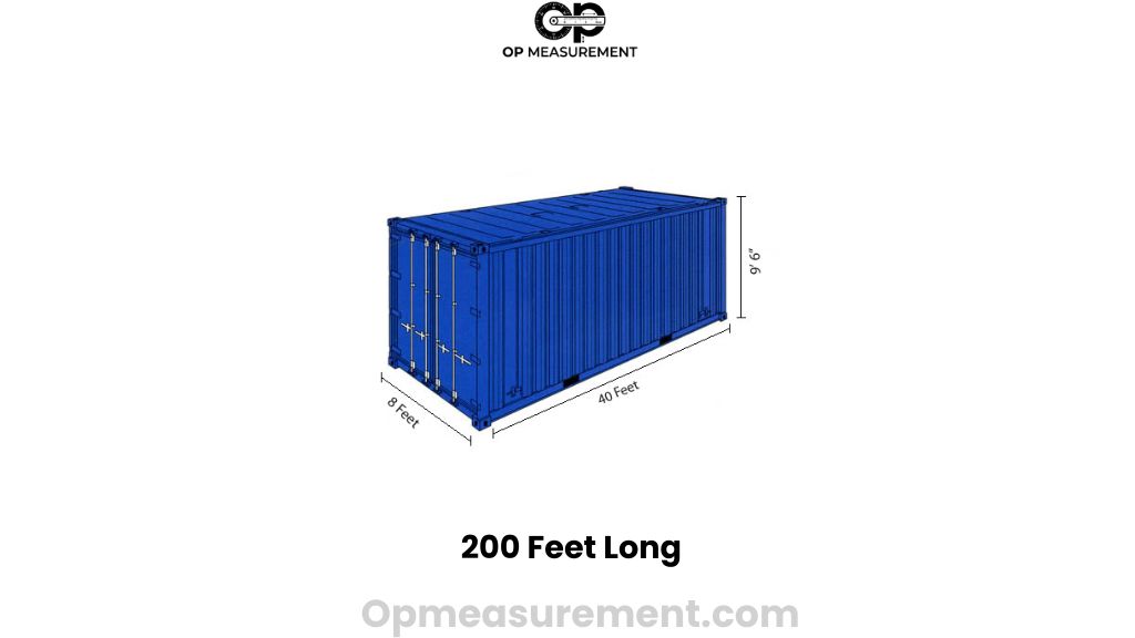 Five Shipping Containers in a Row That are 200 Feet Long