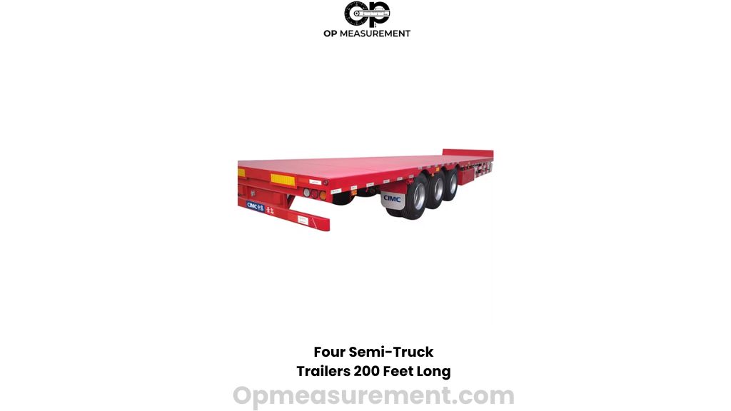 Four Semi-Truck Trailers, Bumper-to-Bumper That 200 Feet Long
