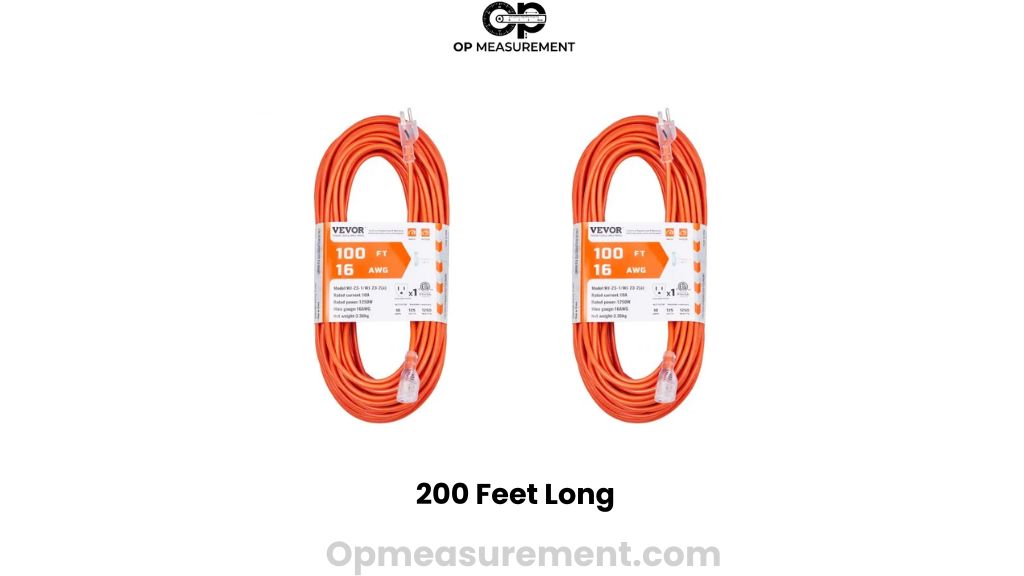 Two 100-Foot Extension Cords, End-to-End That are 200 Feet Long