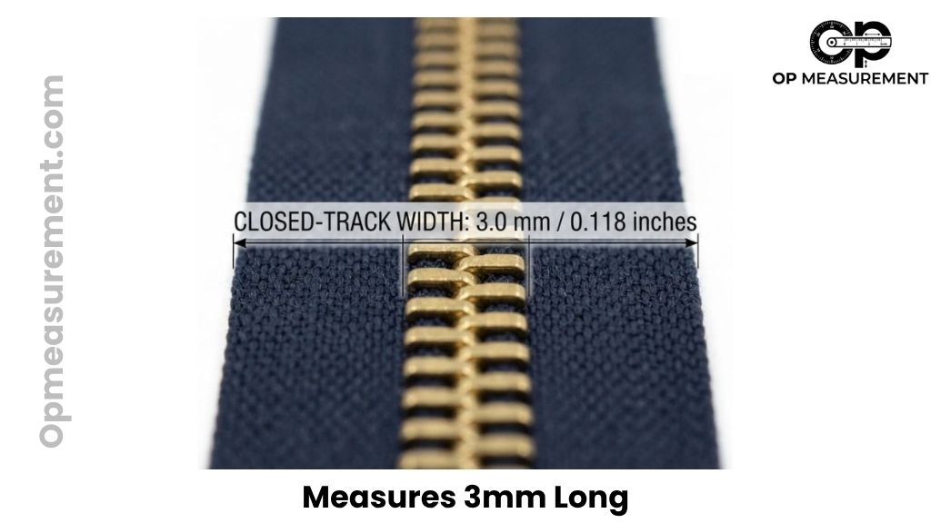 A Standard #3 Metal Zipper Tooth That Are About 3mm Wide