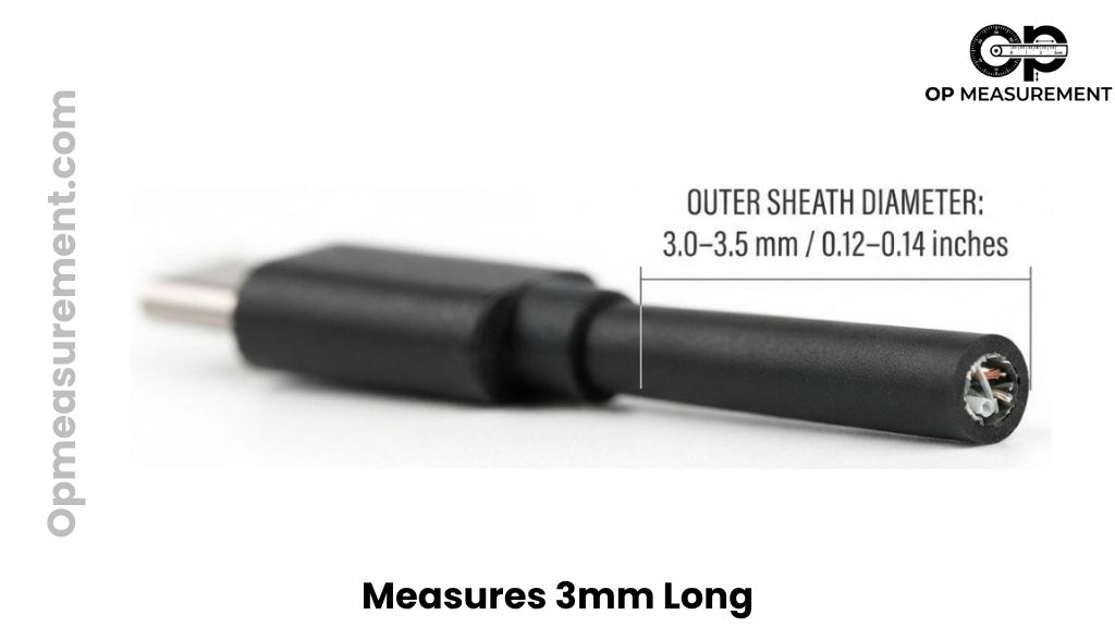 A Standard USB-C Cable Insulation Sheath That Are About 3mm Long