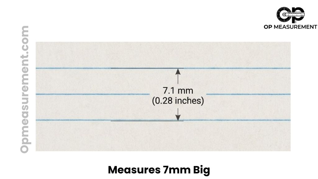 College-Ruled Paper Line Spacing That Are About 7mm Long