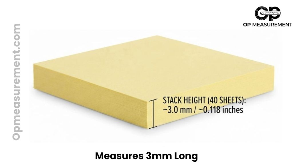 Standard Post-it Note Pad Segment That Are About 3mm Thick
