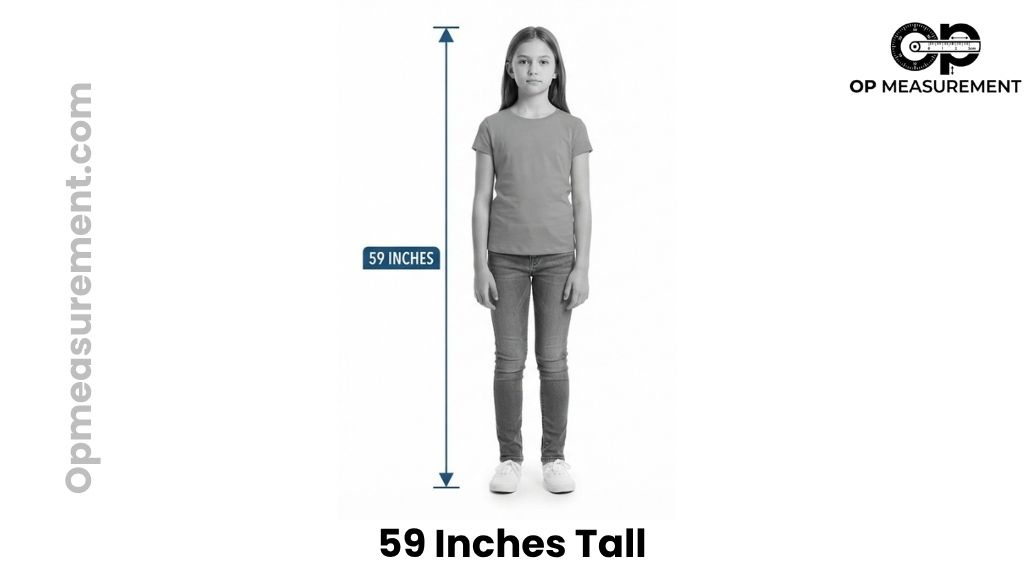 Person Measured at Four Feet Eleven Inches That Are About 59 Inches Tall