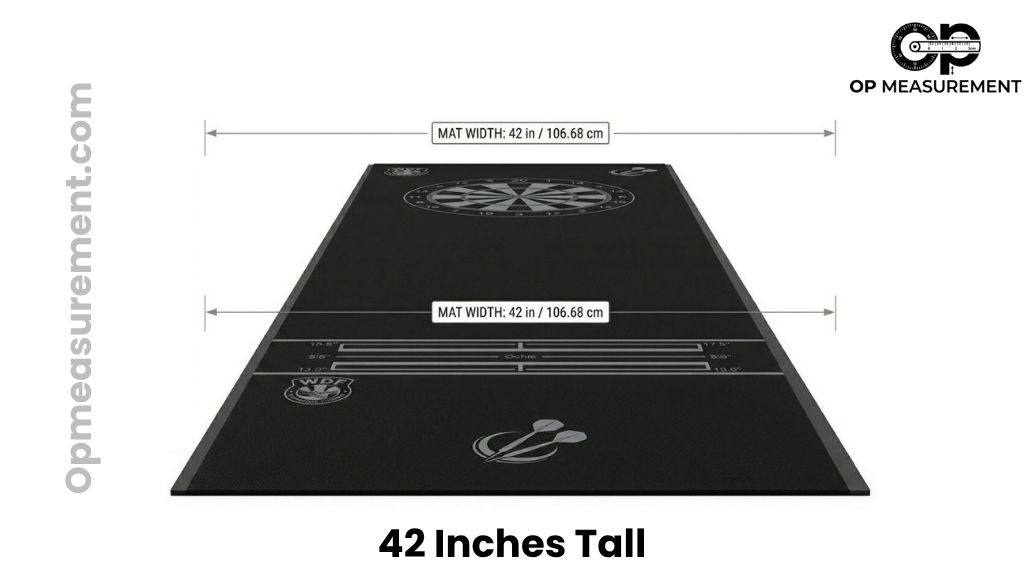 Dartboard Throwing Mat That Measures 42 Inches Tall