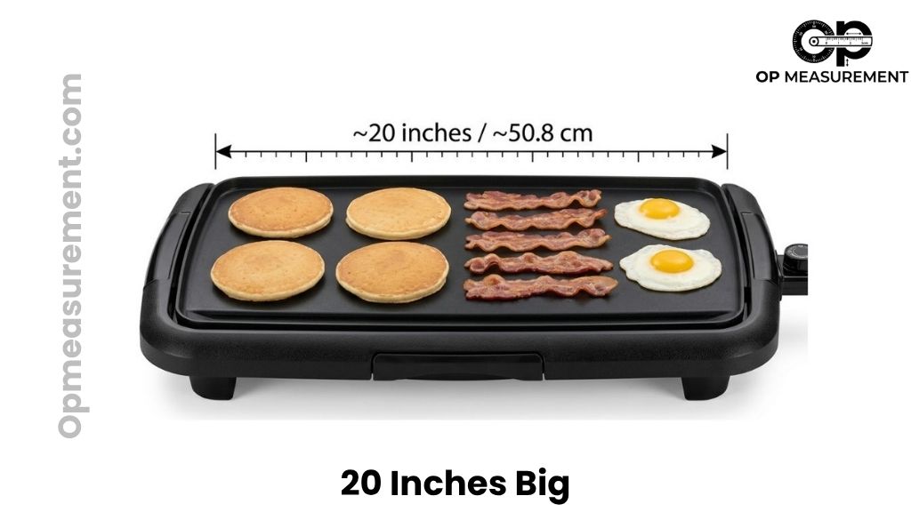 Electric Griddle Cooking Surface That Measure 20 Inches Long