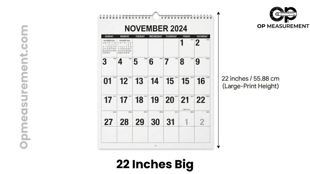 Large Wall Calendar That Are About 22 Inches Big