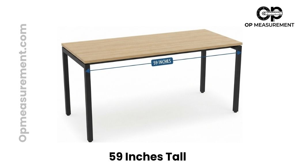 Standard Office Desk That Is About 59 Inches Tall