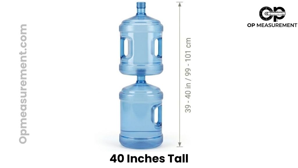 Two Stacked 5-Gallon Water Jugs That Is 40 Inches Tall