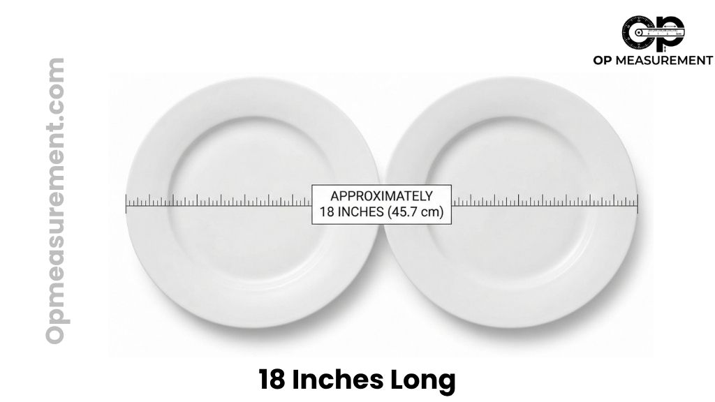 Two Standard 9-Inch Dinner Plates Side by Side That Are 18 inches Long
