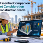 Construction engineers using 5D BIM software for building cost estimation and budget planning